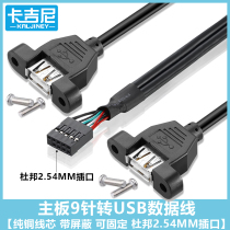DuPont 2 54MM 9 needle transfer USB2 0 Two-port extension cord with screw hole Main board 9Pin turn USB data line