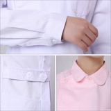 Униформа медсестры, белый халат, тонкий лонгслив для работы, короткий рукав, для салонов красоты