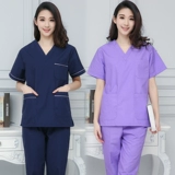 Хлопковая униформа врача, лонгслив, нарукавники, комплект, комбинезон, короткий рукав