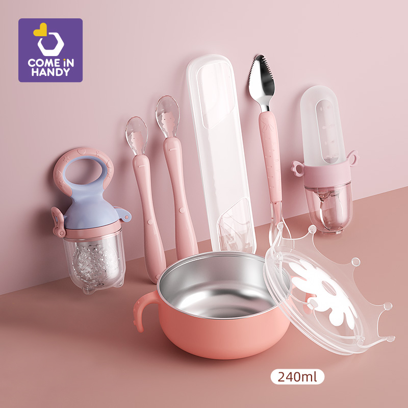 Baby Accessories Tool Full Set Baby Silicone Spoon Rice Burnt Spoon Newborn Toddler Special Bowl Spoon Suit Coveting Bowl-Taobao