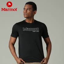 marmot marmot marmot summer outdoor mens round neck print logo breathable perspiration sports short sleeve quick-drying T-shirt