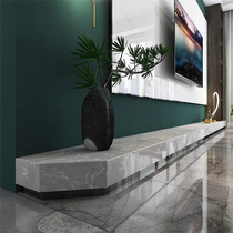 Minimalist light and luxurious marble stone TV cabinet Angled Terrace Strip Storage Ground Floor rock plate Custom Living room