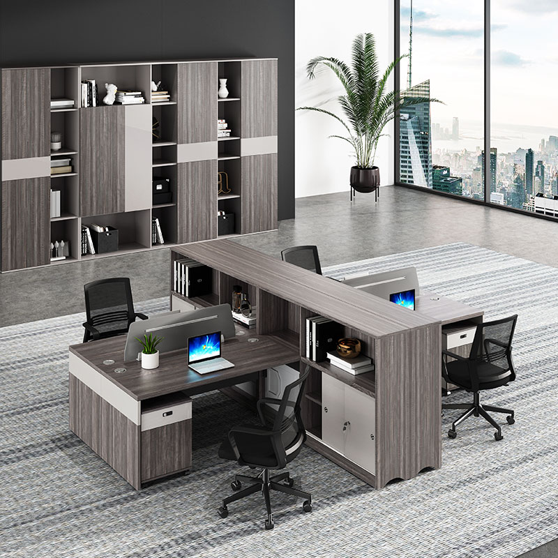 Staff desk chair combination finance desk with USB 4 people staff seat simple modern office desk work space