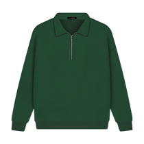 Half-zip lapel sweatshirt customized with printed logo for autumn and winter catering company corporate employees customized long-sleeved work clothes