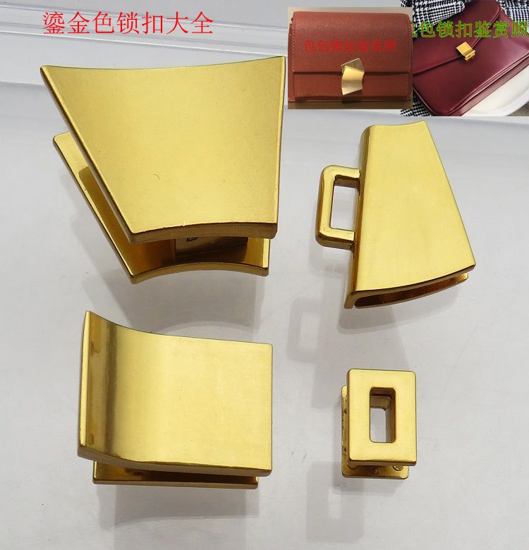 Kẹp nút chụp nút chuyển đổi nút phụ kiện túi nữ mới phụ kiện phần cứng mạ vàng vàng bập bênh kẹp khóa khóa hình chữ nhật cổ điển - Phụ kiện hành lý