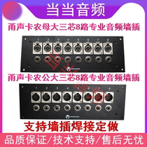 Professional recording studio eight-way 8-channel wall plug stage audio interface big three-core 6 5 Kannon agricultural male and female junction box