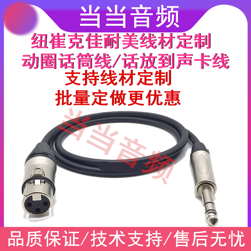 Newtryk Jianai Meda three-core to Cannon mother 6 35 Cannon moving coil microphone voice card audio cable