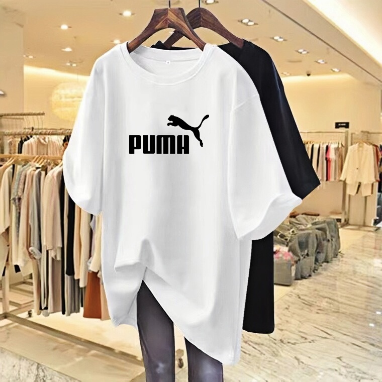Pure White Plus-Size Short-Sleeve T-Shirt for Women, 2026 Summer New Style, Pure Cotton, Loose Mid-Length, Hip-Covering, Korean Style