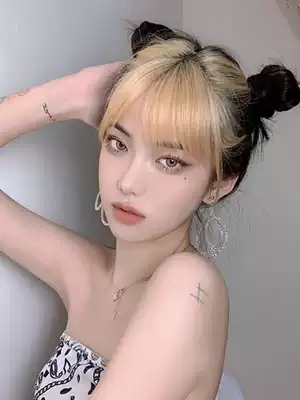 Comic bangs wig female natural Invisible 3d air bangs wig dyed bangs patch no trace fake bangs