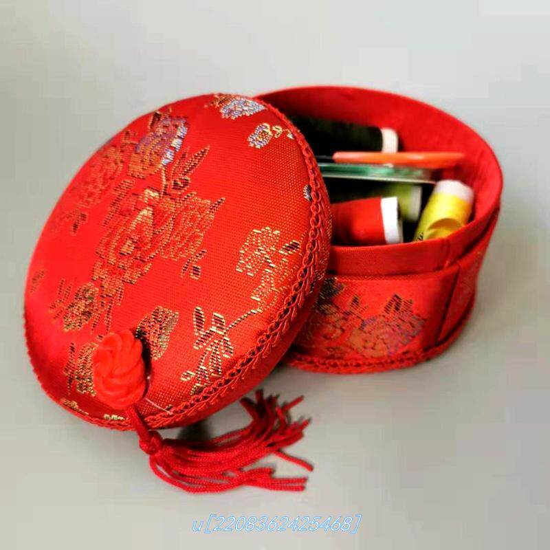 Sewing box wedding dowry wedding bride big red dowry set home high-end woman's creative wedding supplies