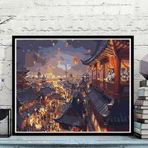 Diy painting diy hand-painted color painting cartoon animation characters landscape living room decoration painting