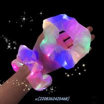 LED glowing large intestine hair rope female bracelet with tip tip tip in nocturnal jumbo decoration
