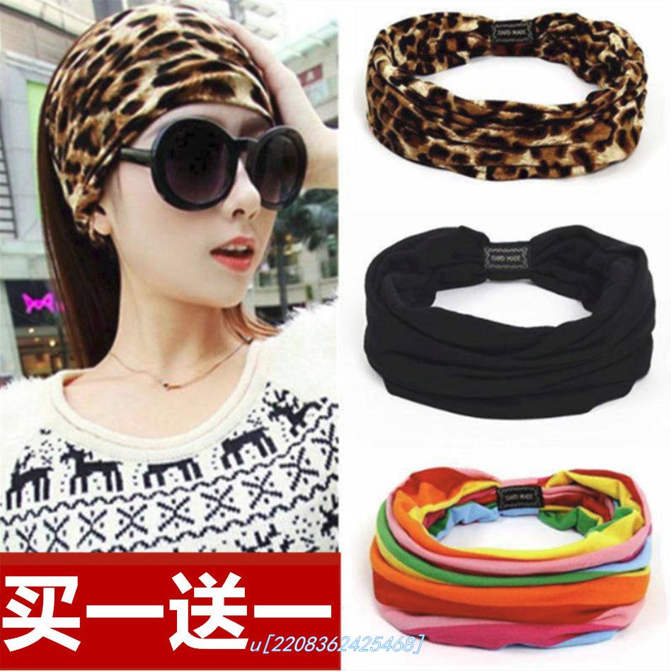 Spring hair with face washing cotton hat headset BAO WEN press hoop width wrapped headscarf female