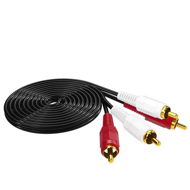 Pure Copper Double Lotus Head Audio Cable 2Rca Two-To-Two Red and White Signal Output Cable Av Universal Dvd Tv Audio