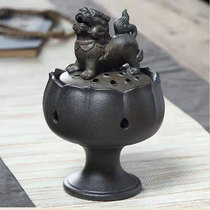 Ceramic plate incense burner Household indoor aromatherapy stove Sandalwood stove Tea ceremony Zen lotus lion stove plate incense burner creative decoration