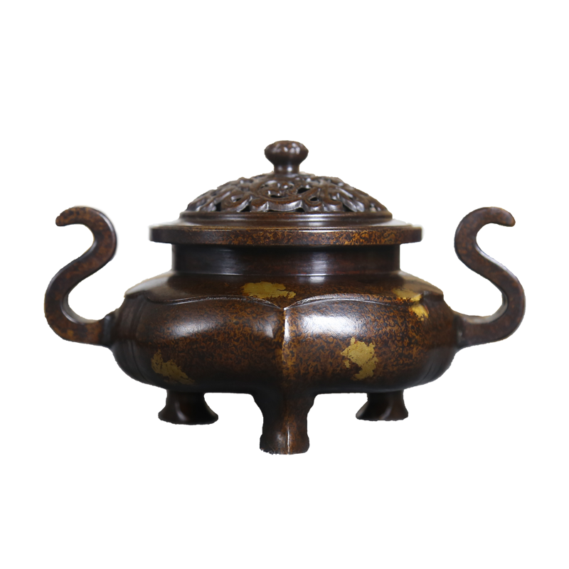 銅製 海棠薫香炉 香炉 檀香香炉 茶道沈香炉 香道具 装飾品 工芸品 置物 銅製 海棠薫香炉 香炉 檀香香炉 茶道沈香炉 香道具 装飾品 工芸