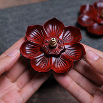 Rosewood wood incense plug Lotus lotus auspicious cloud pattern incense plug incense holder Household incense burning Zen gift decoration line incense plug