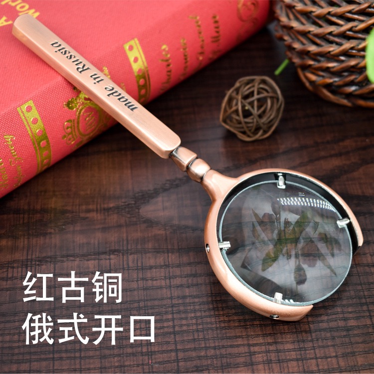 Flower Valley Lane 20 magnifier 1000 High times metal 100 HD Old people reading Children's science Handheld with portable enlarged mirror Large diameter repair used 60 reading newspaper mobile phone glass 10