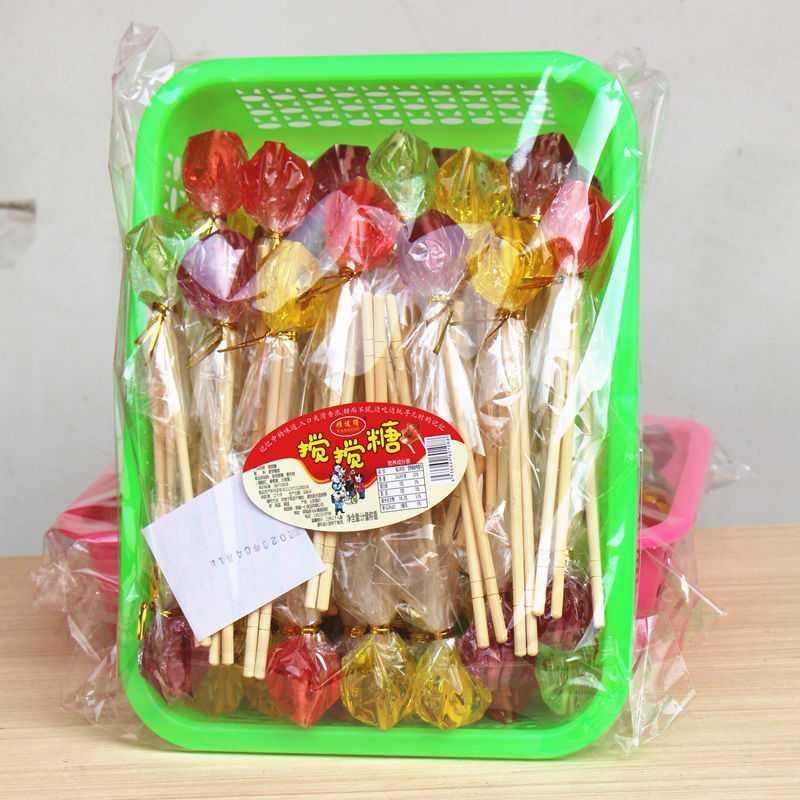 8090 childhood small snacks Malt Wire Drawing Sugar Stir Sugar Toothpicks Stick color Stickscrew Sugar 10 10 Support 50