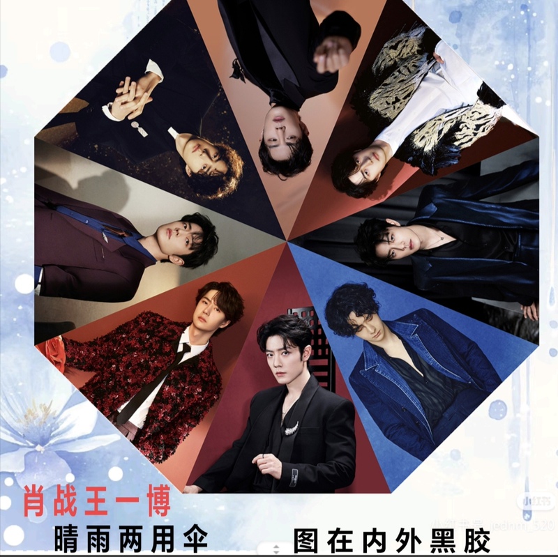 Xiao Zhan, Wang Yibo, Wei Wuxian, Lan Wangji Drama Stills, Photos, Umbrella, Automatic, Black Coating, Sun Protection, Rain Umbrella