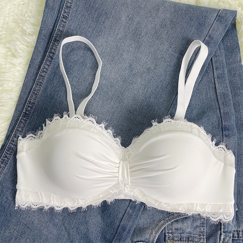 Deep Alley Returns Summer Thin Seamless Underwear Female Small Breast Gathered Special Strapless Non-Slip No Steel Ring Bra