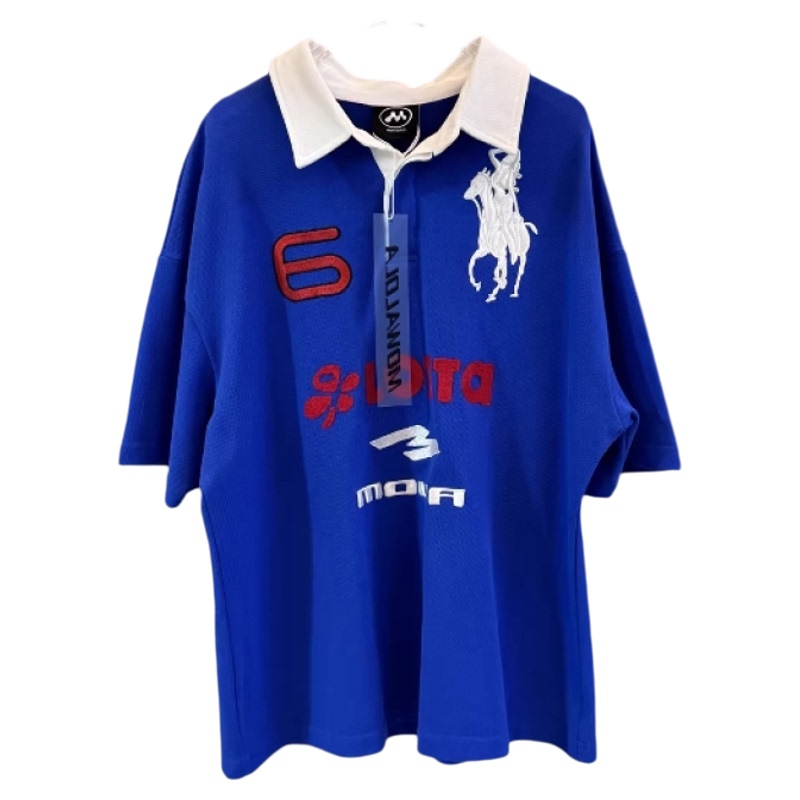 Grace Str Ide 26Ss Japanese Trendy New Product Magic Baby Lora Angel War Horse Embroidered Casual Polo Shirt Grace Str Ide 26Ss Japanese Trendy New Product Magic Baby Lora Angel War Horse Embroidered Casual Polo Shirt