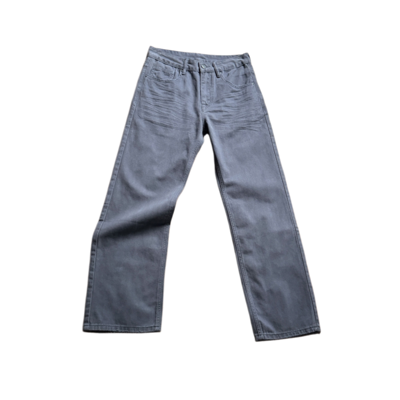 Grace Str Ide 26Ss Japanese Trendy New Product, Soft Texture Whiskered Low-Saturation Light Gray Jeans