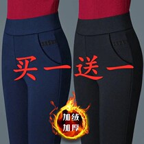 Mom pants autumn new casual pants womens elastic waist high waist elastic middle-aged straight pants wear Joker womens pants