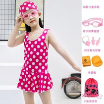 New set childrens swimsuit one-piece hooded girl hot spring swimsuit student swimming trunks big and middle boy cute swimsuit