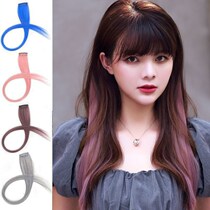 Color hanging ear dyed wigs female long hair one piece of traceless invisible invisible streak hair hair hair patch patch pink