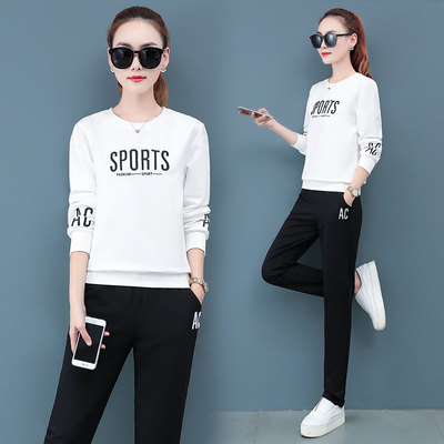 女士春秋运动套装薄款宽松外套卫衣裤两件套