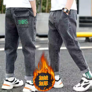 男童秋冬牛仔裤单裤加厚棉裤休闲裤童裤