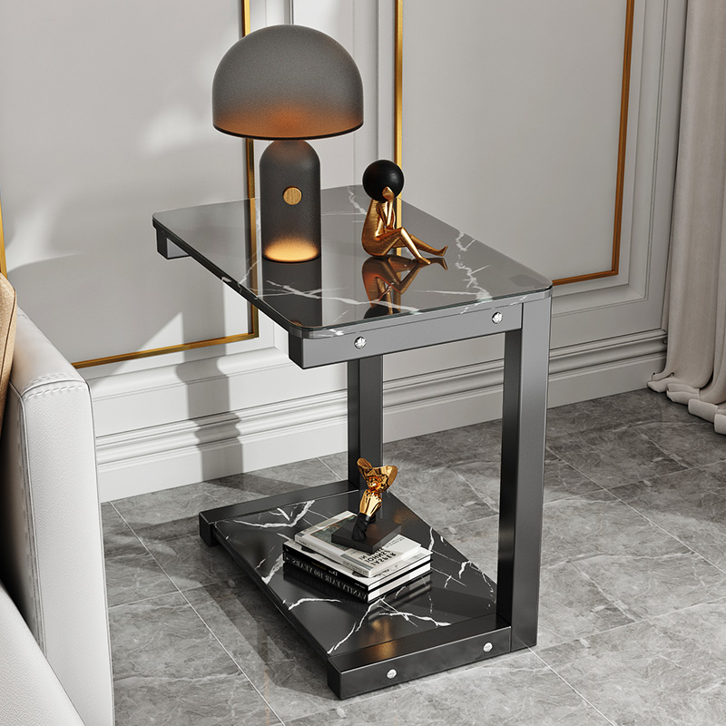 Sofa side cabinet with wheels removable square coffee table bedside seating corner simple trolley slate corner several small square table