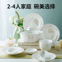 ZYRODIA eating European-style dishes home bowls suit cutlery bowls plates combined ceramic ware Jingdezhen bone porcelain