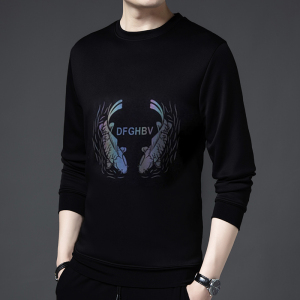 秋冬薄款卫衣男士休闲印花长袖T恤圆领