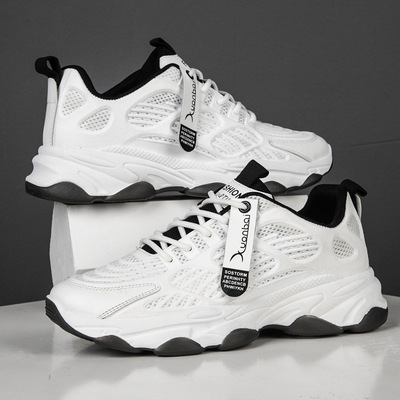 网面透气老爹鞋秋男鞋新款百搭厚底休闲鞋