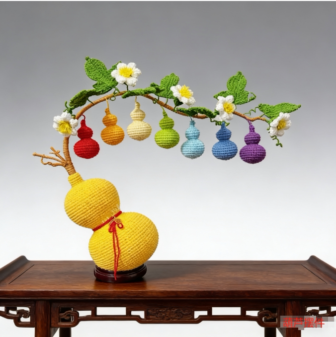Handmade DIY Crochet Material Kit, Colorful Gourd Ornament Finished Product, Yarn Crochet Finished Product, Large Gourd Handmade DIY Crochet Material Kit, Colorful Gourd Ornament Finished Product, Yarn Crochet Finished Product, Large Gourd