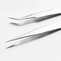 Industrial pointed antistatic stainless steel handmade small tweezers tool electronic repair suit high precision elbow straight