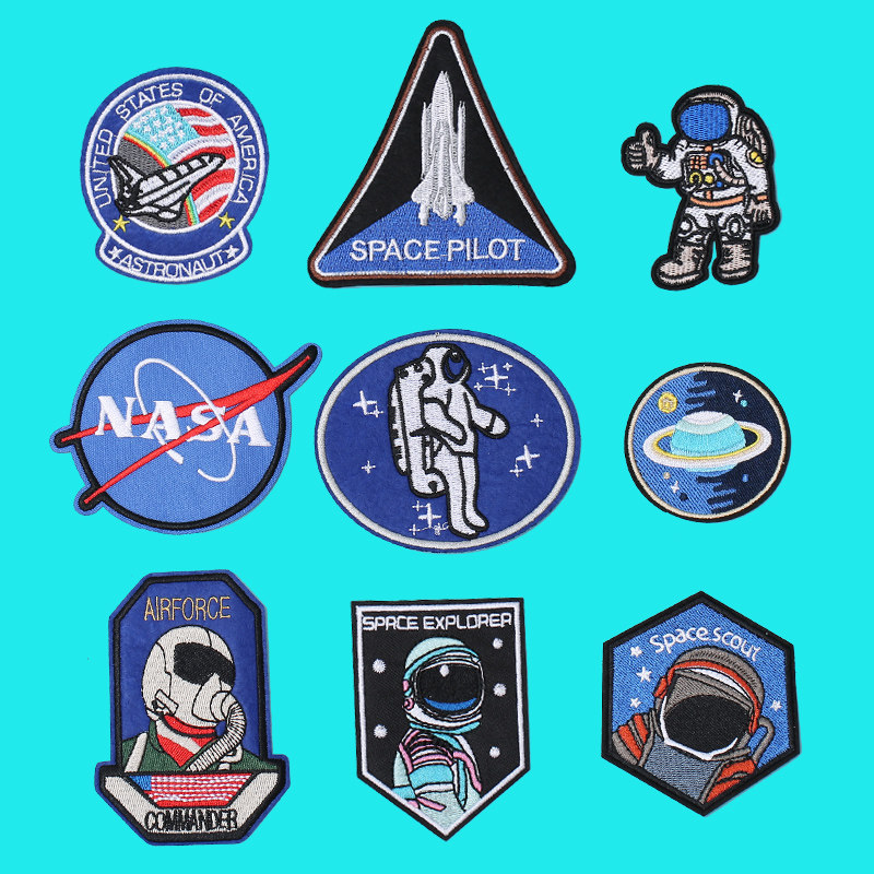 Cloth Patch Patch Patch Patch Child Area Broken Cave Sticker Clothes Pants Hot Stamping Pattern Astronauts Big Bugstick Embroideries
