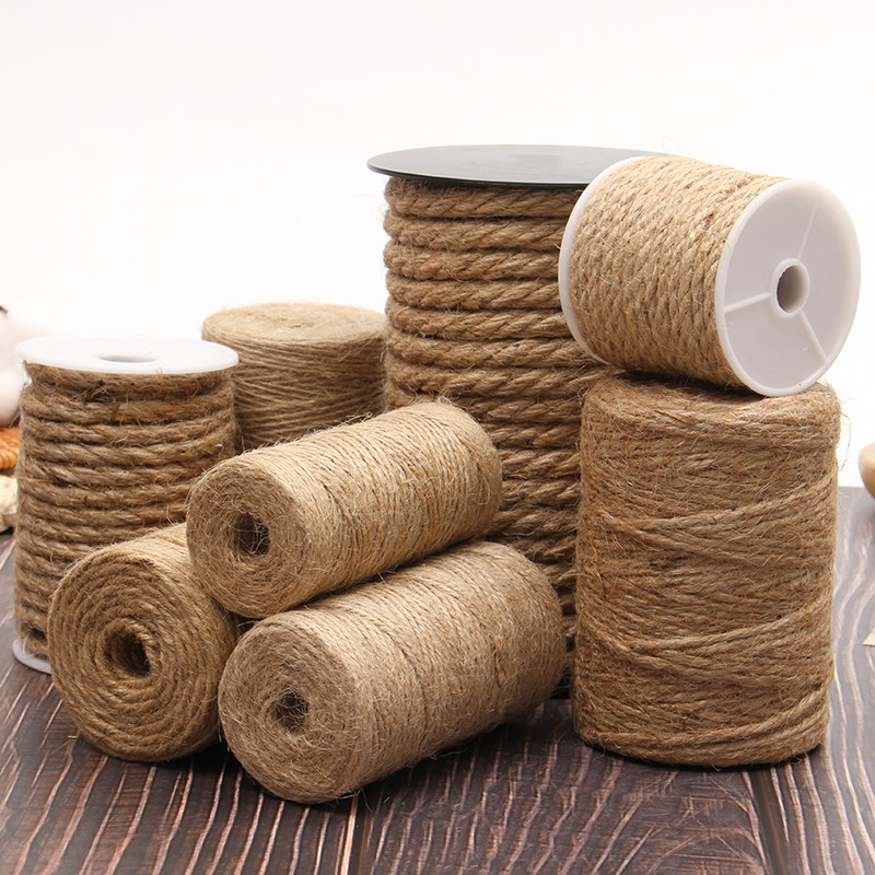 Cat climbing Hemp Rope Handmade Diy Material Bundled Thickness Flat Pipe Decoration Sheltering natural jute 4 mm ropes