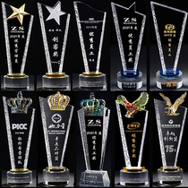 Crystal Trophy Custom Medal Lettering Made of pickling Crown Eagles Eagles Annual Meeting of the Company