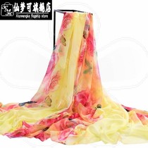 2021 summer super big silk scarf printing ethnic beach towel super long 2 m gauze women multifunctional sunscreen