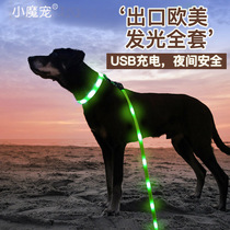 Luminous Item Circle Dog God Instrumental Small Dog Large Canine Night Reflective Luminescence Adjustable Kitty Dog Traction Rope