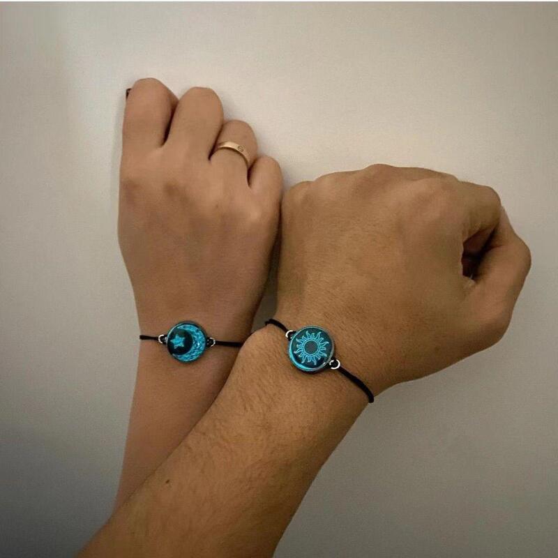 Alloy Fabric Bracelet, Luminous Sensor Couple Bracelet, Creative Gift, Student Best Friend Bracelet, Couple Bracelet Alloy Fabric Bracelet, Luminous Sensor Couple Bracelet, Creative Gift, Student Best Friend Bracelet, Couple Bracelet