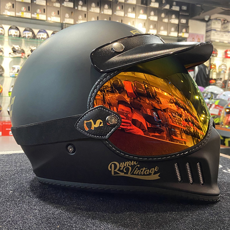 RM R980 retro full armor large face goggle Haley half helmet goggle