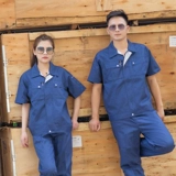 Летний тонкий комбинезон, мужская дышащая летняя одежда, короткий рукав, делается под заказ