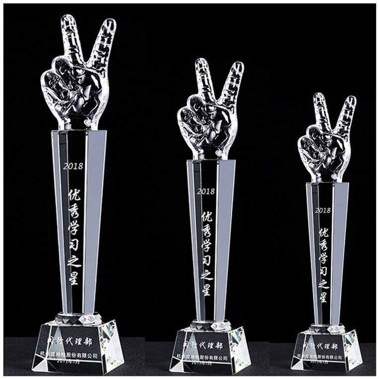Crystal Trophy Custom Medal Football Basketball Trophy Competition Company Corporate Thumb Five-Pointed Star Lettering Prize