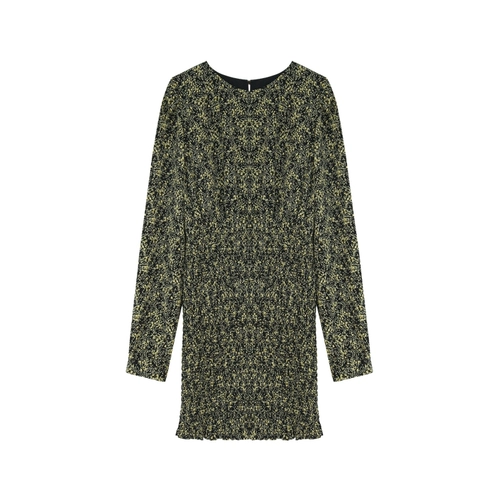 Ретро лонгслив, платье, юбка, мини-юбка, коллекция 2022, осенний, подходит для подростков, французский ретро стиль, по фигуре, цветочный принт