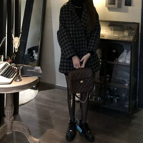 Шерстяное пальто, демисезонная длинная куртка, коллекция 2021, в корейском стиле, подходит для подростков, средней длины, увеличенная толщина