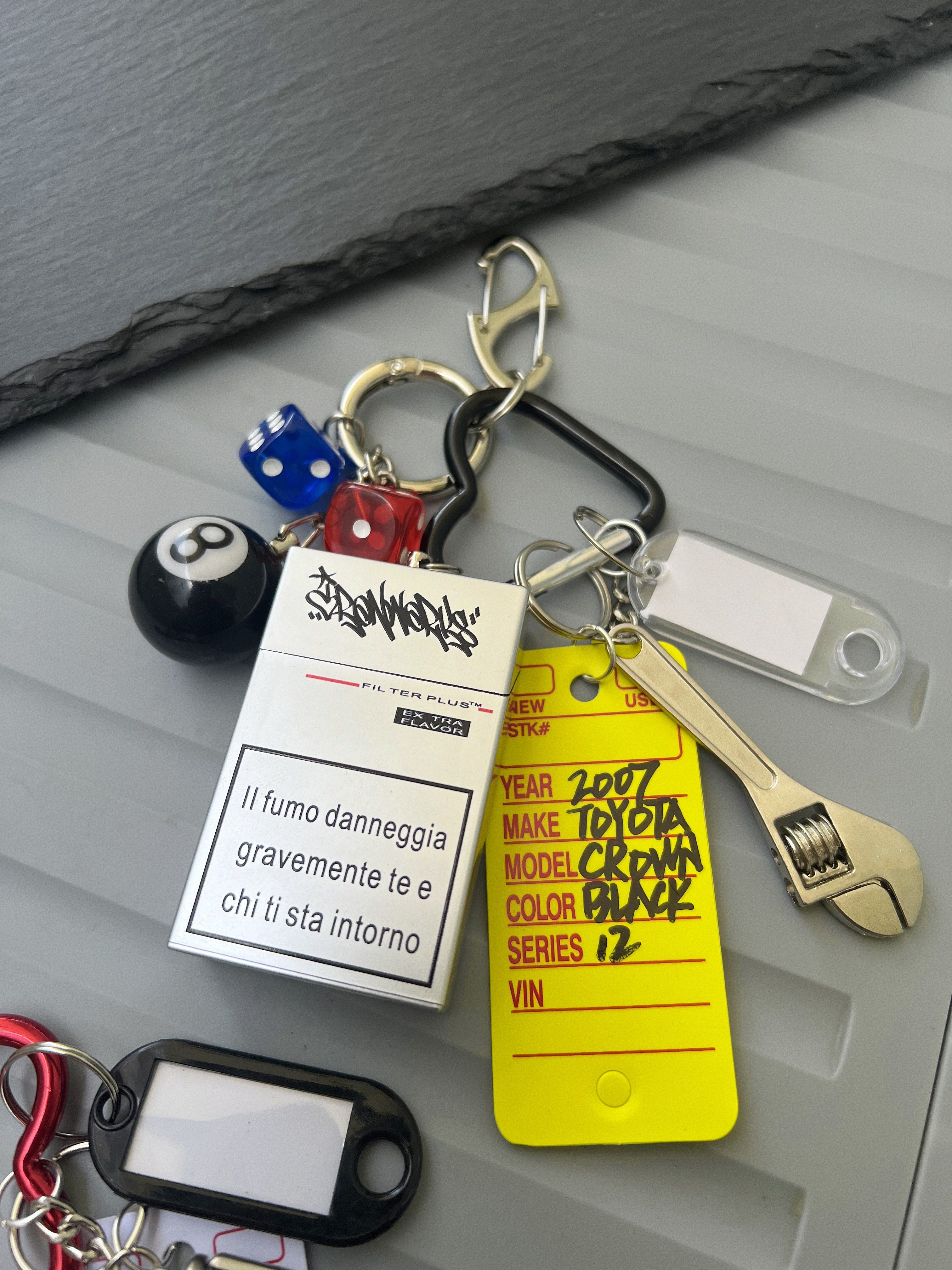 Брелок ironworks自制多元素涂鸦烟灰盒包包挂件手写吊牌钥匙扣diy情侣款 OTHER